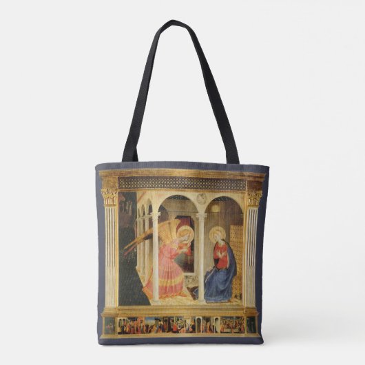 Aankondiging door Fra Angelico, Renaissance Fine A Tote Bag (Achterkant)