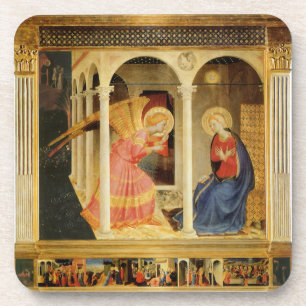 Aankondiging door Fra Angelico, Renaissance Schone Bier Onderzetter