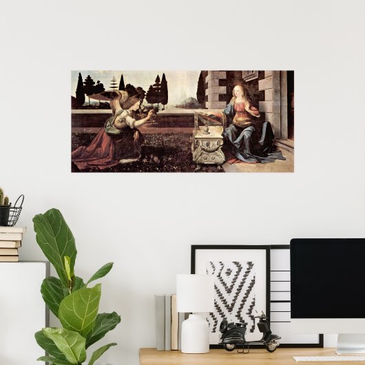Aankondiging door Leonardo di ser Piero da Vinci Poster (Thuiskantoor)