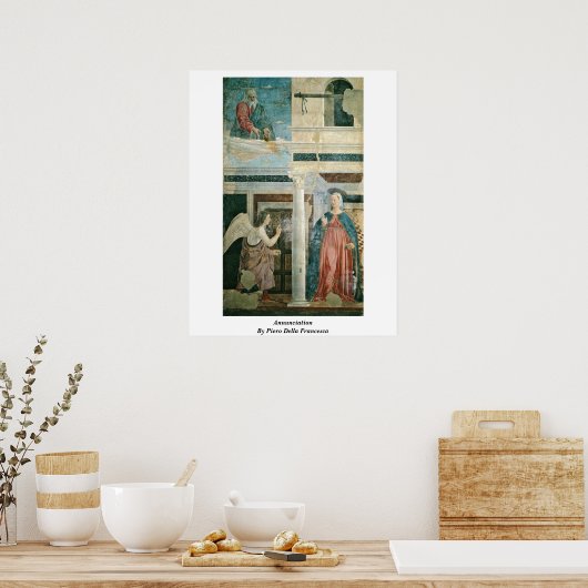 Aankondiging door Piero Della Francesca Poster (Keuken)