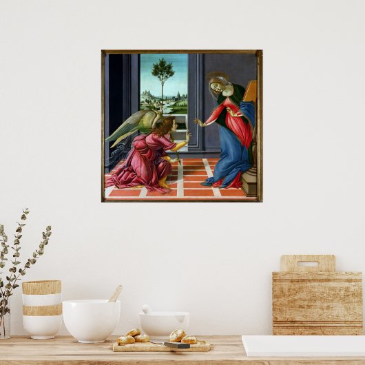Aankondiging door Sandro Botticelli Poster (Keuken)