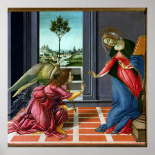 Aankondiging door Sandro Botticelli Poster