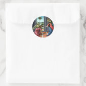 Aankondiging door Sandro Botticelli Ronde Sticker (Tas)