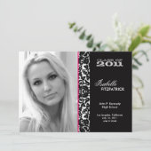 Aankondiging dramatisch Damask Afstuderen (Staand voorkant)