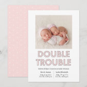 Aankondiging dubbele Baby tweetalige problemen (Voorkant / Achterkant)