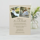 Aankondiging dubbele foto privé huwelijk (Staand voorkant)