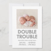 Aankondiging dubbele troebele grijze Twins-Baby (Voorkant)