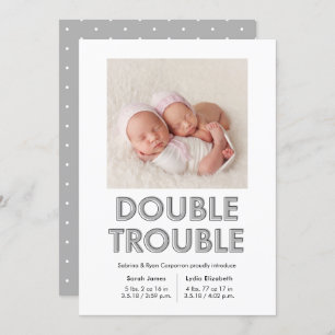 Aankondiging dubbele troebele grijze Twins-Baby