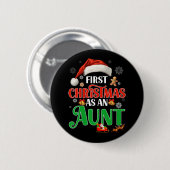 Aankondiging eerste kerst als tante bijpassende f ronde button 5,7 cm (Voorkant /achterkant)