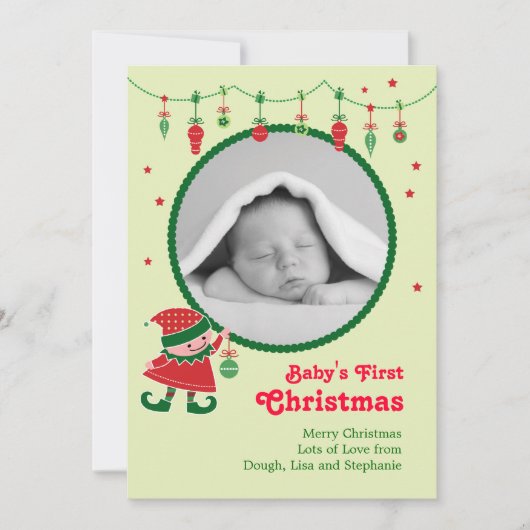 Aankondiging eerste kerstfoto Elf Baby (Voorkant)