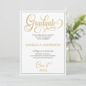 Aankondiging Elegant Script Photo College Afstudee (Staand voorkant)
