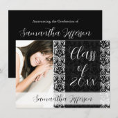 Aankondiging elk jaar foto-Afstuderen, Chic Black (Voorkant / Achterkant)