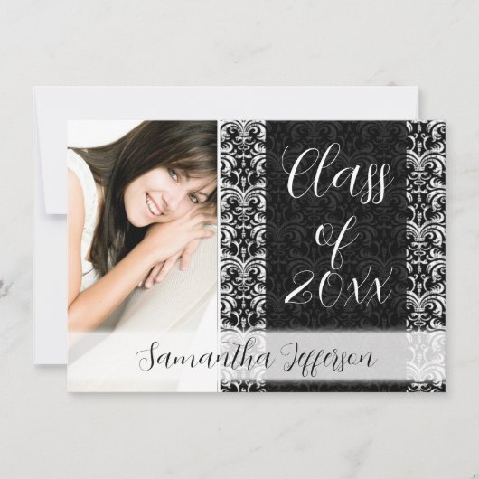Aankondiging elk jaar foto-Afstuderen, Chic Black (Voorkant)