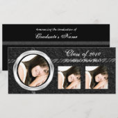 Aankondiging elk jaar~ zwart Afstuderen, 3 foto's (Voorkant / Achterkant)