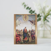 Aankondiging en heiligen, 1500 briefkaart (Staand voorkant)
