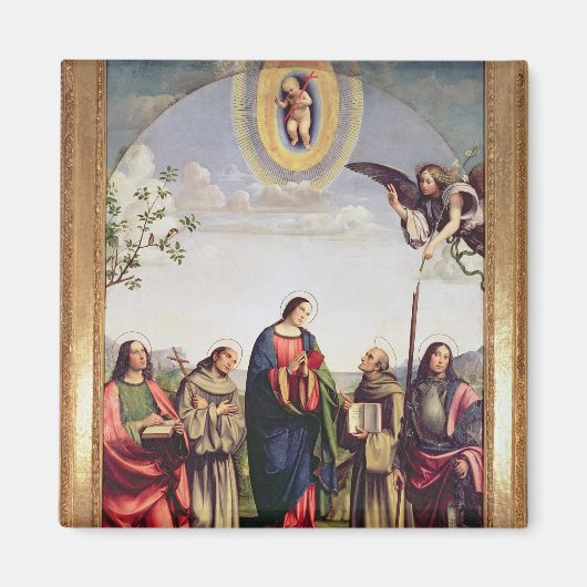 Aankondiging en heiligen, 1500 magneet (Voorkant)