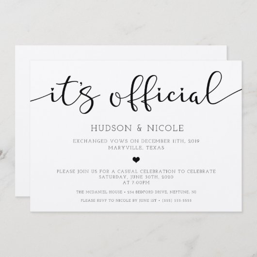 Aankondiging en uitnodiging tot ontvangst van brui (Voorkant / Achterkant)