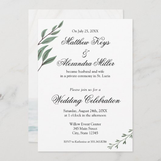 Aankondiging en uitnodiging tot ontvangst van brui (Voorkant / Achterkant)