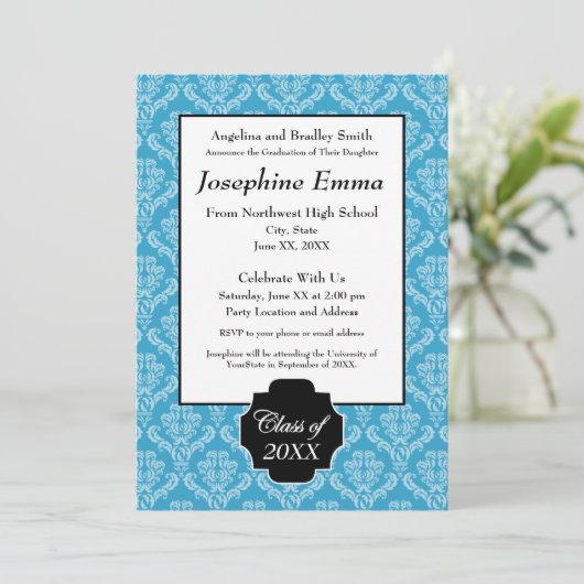 Aankondiging en uitnodiging van het afstuderen (Staand voorkant)