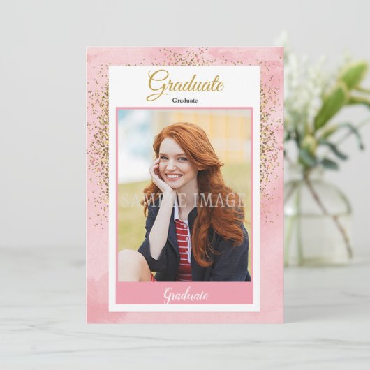 Aankondiging en uitnodiging van het afstuderen (Staand voorkant)