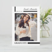 Aankondiging en uitnodiging van het afstuderen (Staand voorkant)