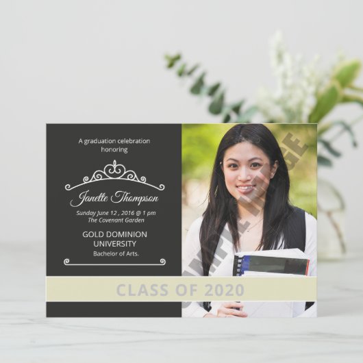 Aankondiging en uitnodiging van het hoogste Afstud (Staand voorkant)