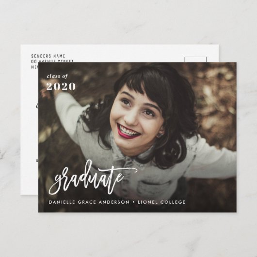 Aankondiging en uitnodiging voor Modern Script afs (Voorkant / Achterkant)