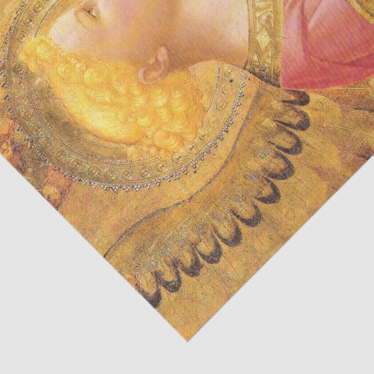 AANKONDIGING ENGEL IN GOUD ROZE Kerstgroet Tissuepapier (Detail)