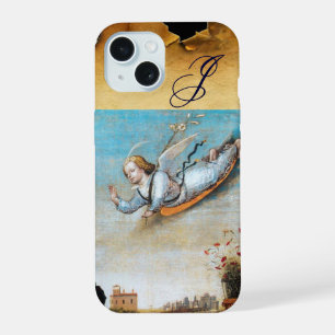 AANKONDIGING ENGEL MONOGRAAM ,Bruin Perkament iPhone 15 Hoesje