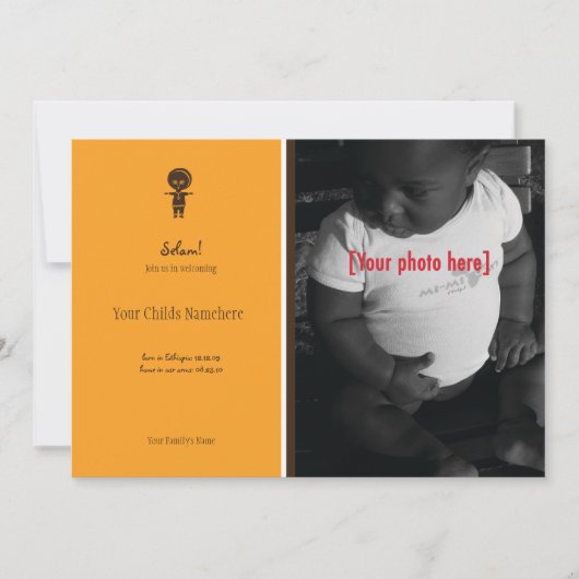 Aankondiging Ethiopian Boy Adoption (Voorkant)