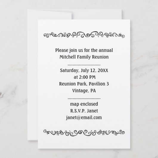 Aankondiging familieresjabloon foto's reunion (Achterkant)