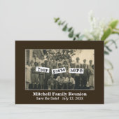 Aankondiging familieresjabloon foto's reunion (Staand voorkant)