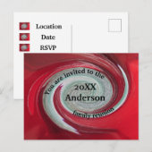 Aankondiging familiereünie Bright Red Briefkaart (Voorkant / Achterkant)
