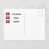 Aankondiging familiereünie Bright Red Briefkaart (Achterkant)