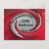 Aankondiging familiereünie Bright Red Briefkaart (Voorkant)