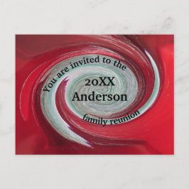 Aankondiging familiereünie Bright Red Briefkaart
