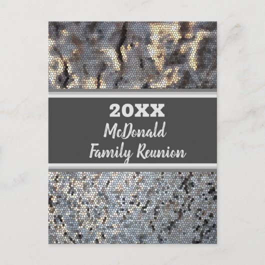 Aankondiging familiereünie Mosaic Small Tiles Briefkaart (Voorkant)