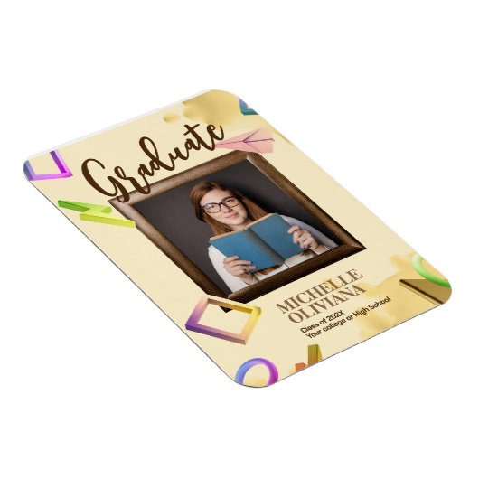 Aankondiging fancy afstuderen personaliseren magneet (Rechterzijde)