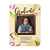 Aankondiging fancy afstuderen personaliseren magneet (Verticaal)