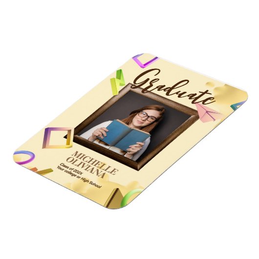 Aankondiging fancy afstuderen personaliseren magneet (Linkerzijde)