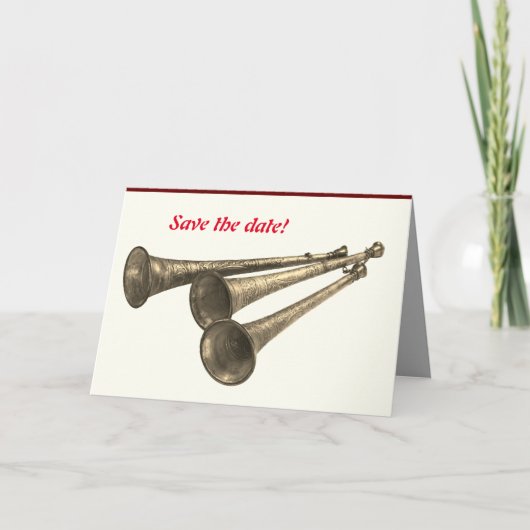 Aankondiging feest viering hoorns trompetten (Voorkant)