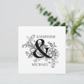 Aankondiging Floral Ampersand Photo Verloving (Staand voorkant)