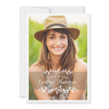 Aankondiging Floral Chic Photo Graduation Party