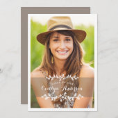 Aankondiging Floral Chic Photo Graduation Party (Voorkant / Achterkant)