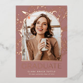 Aankondiging Floral Folie Arch Foto Afstuderen (Voorkant)