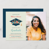 Aankondiging Floral Pet Graduation Party (Voorkant / Achterkant)