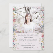 Aankondiging Floral Photo Afstuderen (Voorkant)