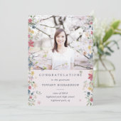 Aankondiging Floral Photo Afstuderen (Staand voorkant)
