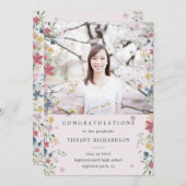 Aankondiging Floral Photo Afstuderen (Voorkant / Achterkant)