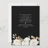 Aankondiging Floral Photo Black Afstuderen (Achterkant)